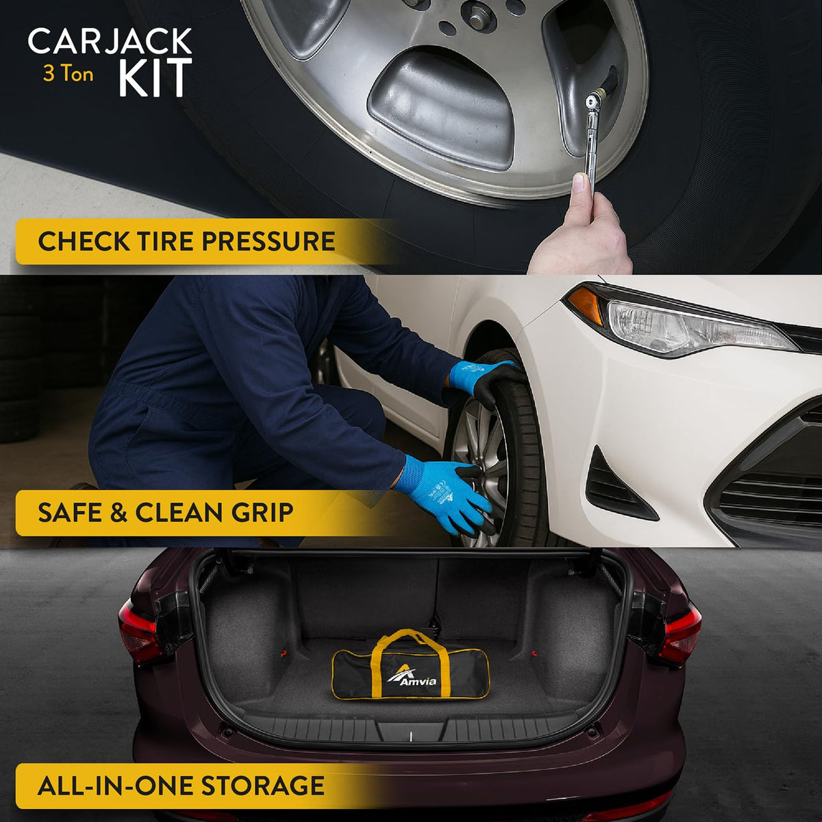 AMVIA universal rubber pad and Tesla pad detail protecting vehicle jacking points