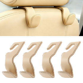 AMVOYOA beige headrest hook front view showing clean design and sturdy build