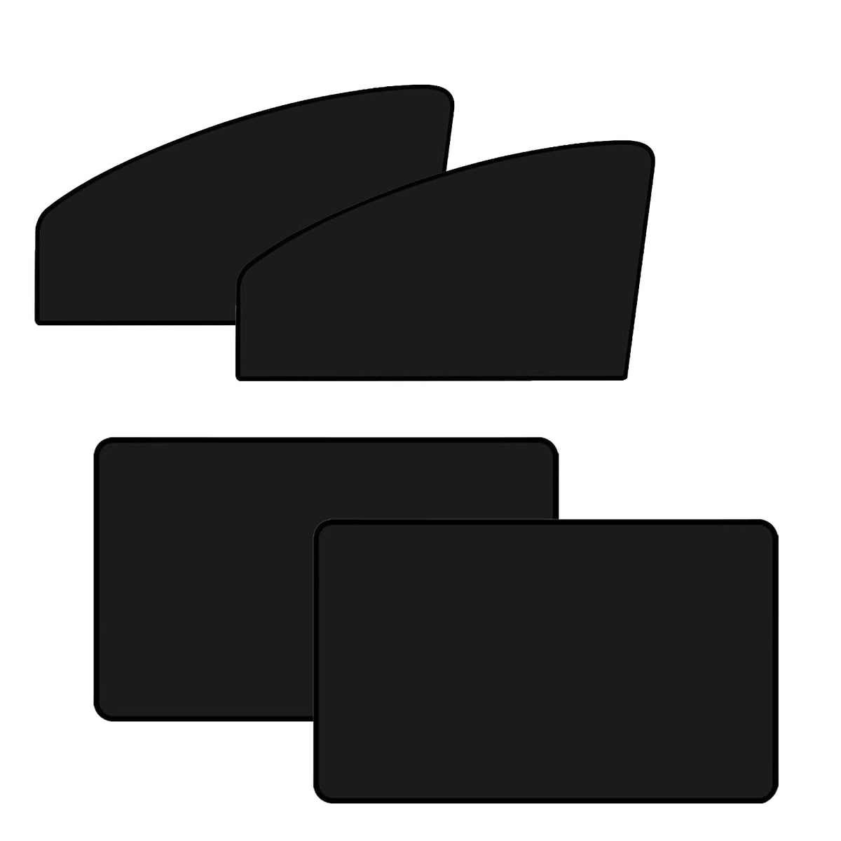 AMZAUTO triangular front panel showing blackout fabric and quick privacy