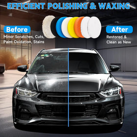 ANAHAF in use on car hood demonstrating faster polishing and visible gloss