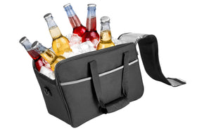 ANASES saddlebag front view showing waterproof polyester and shape benefit protection