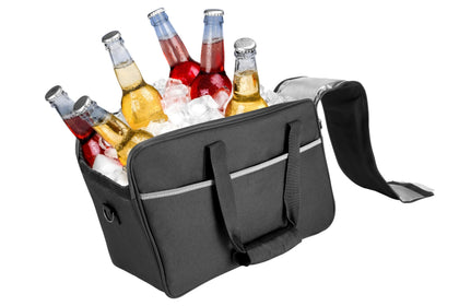 ANASES saddlebag front view showing waterproof polyester and shape benefit protection