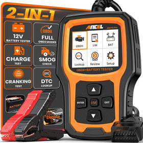 ANCEL AD410 PRO front view showing device and benefits for quick diagnostics