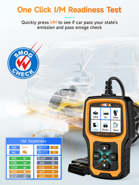 ANCEL AD410 I/M readiness menu view to prepare for smog checks