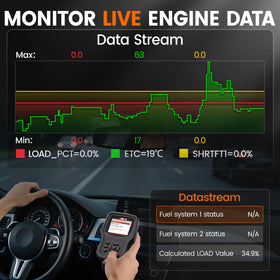 ANCEL AD530 PRO screen with I/M readiness results to check emissions status before inspection