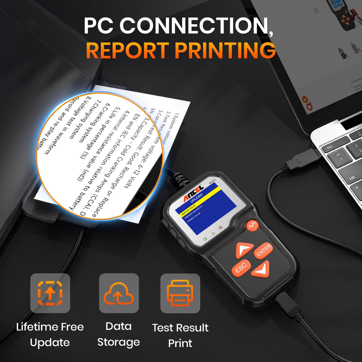 ANCEL BA301 held in hand for scale comparison to show portable convenience benefit