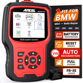 ANCEL BM700 PRO front view showing rugged case and connector, clear professional tool