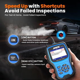 ANCEL BM700 PRO plugged into BMW under-dash OBD port, DIY diagnostics convenience benefit