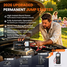 ANCEL BS200 close-up of power connector demonstrating secure vehicle attachment