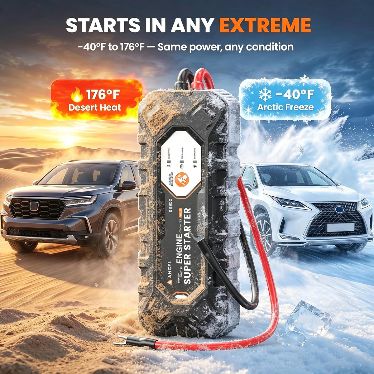 ANCEL BS300 installed in cold-weather scenario helping dependable winter starts