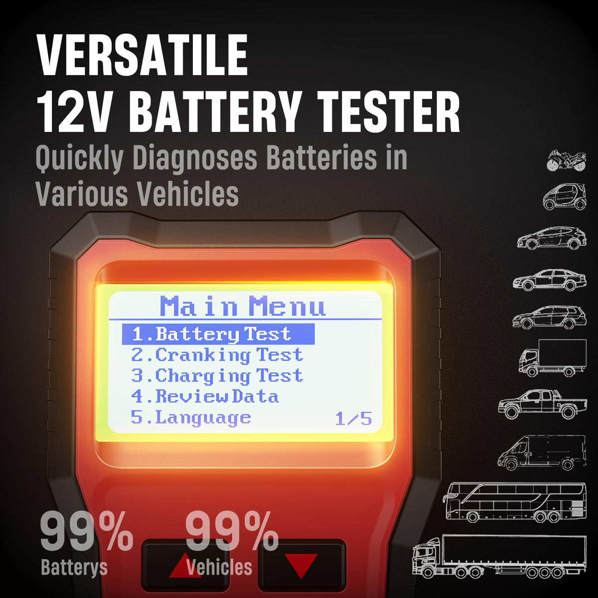 ANCEL BST100 testing a disconnected battery on a workbench for detailed checks