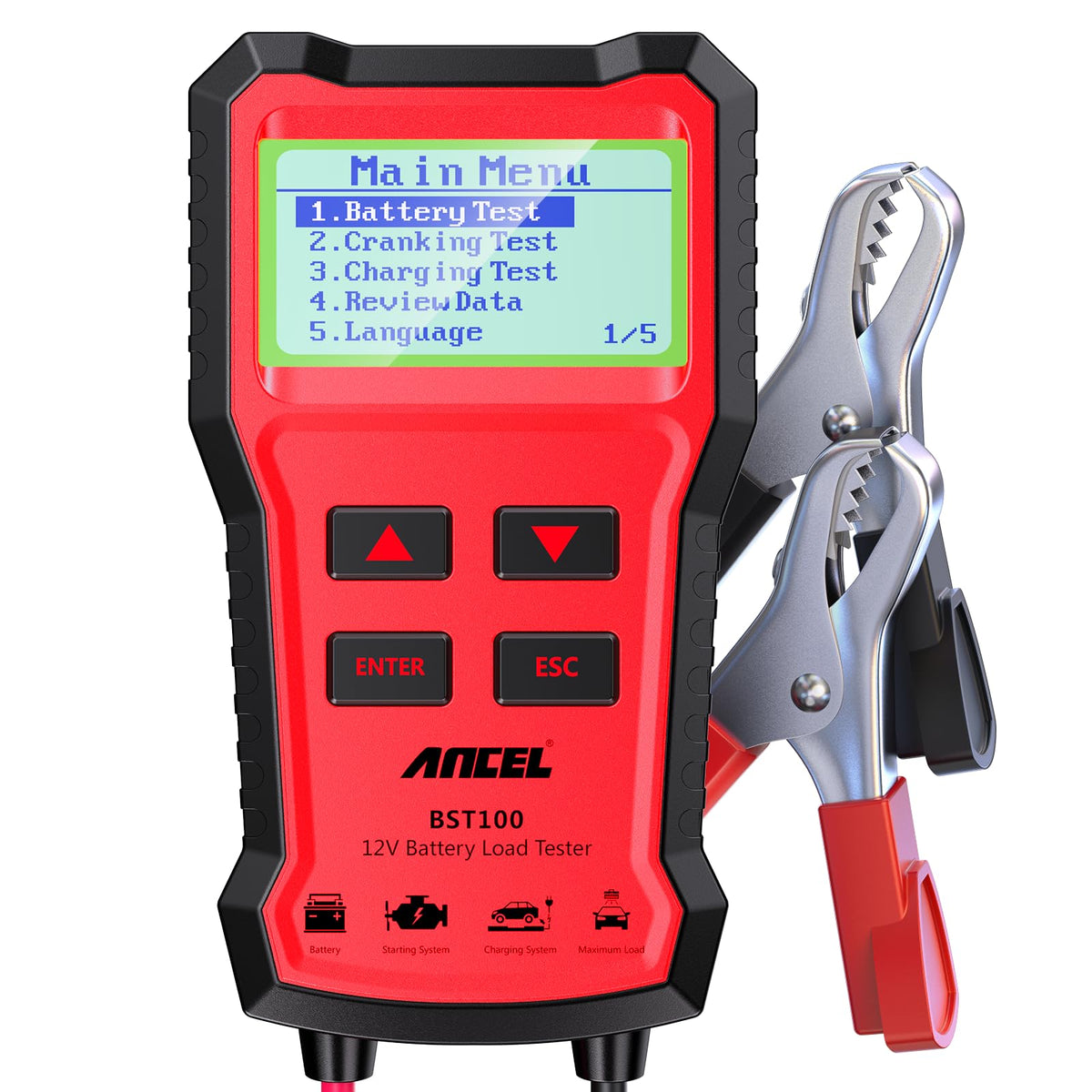 ANCEL BST100 front display showing test results and easy readout benefit