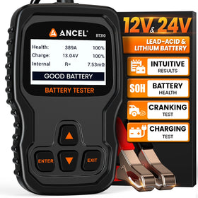 ANCEL BT310 front display showing test results and ease of readout