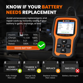 ANCEL BT410 performing cranking test to identify starter or battery issues