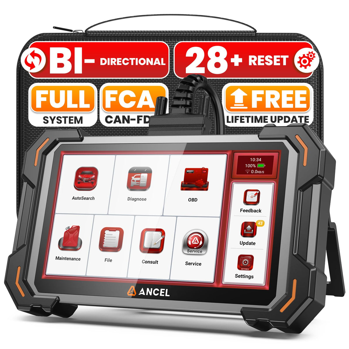 ANCEL DS500 Elite front view showing unit and keypad for easy diagnostics