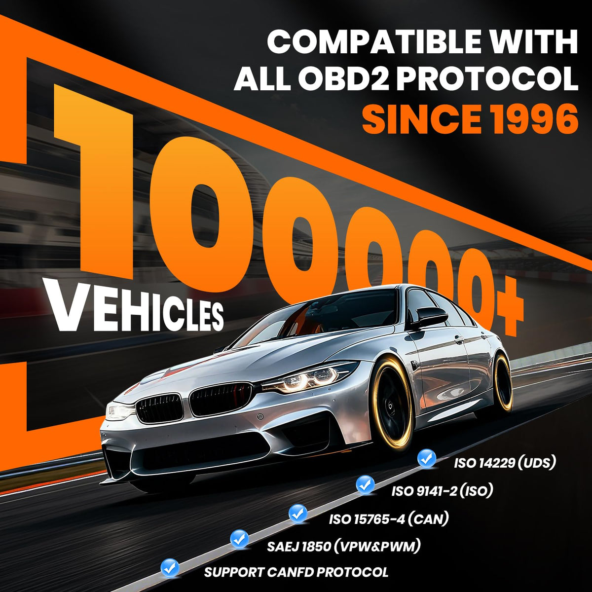 Chart printed with ANCEL DS500 Elite vehicle compatibility and coverage