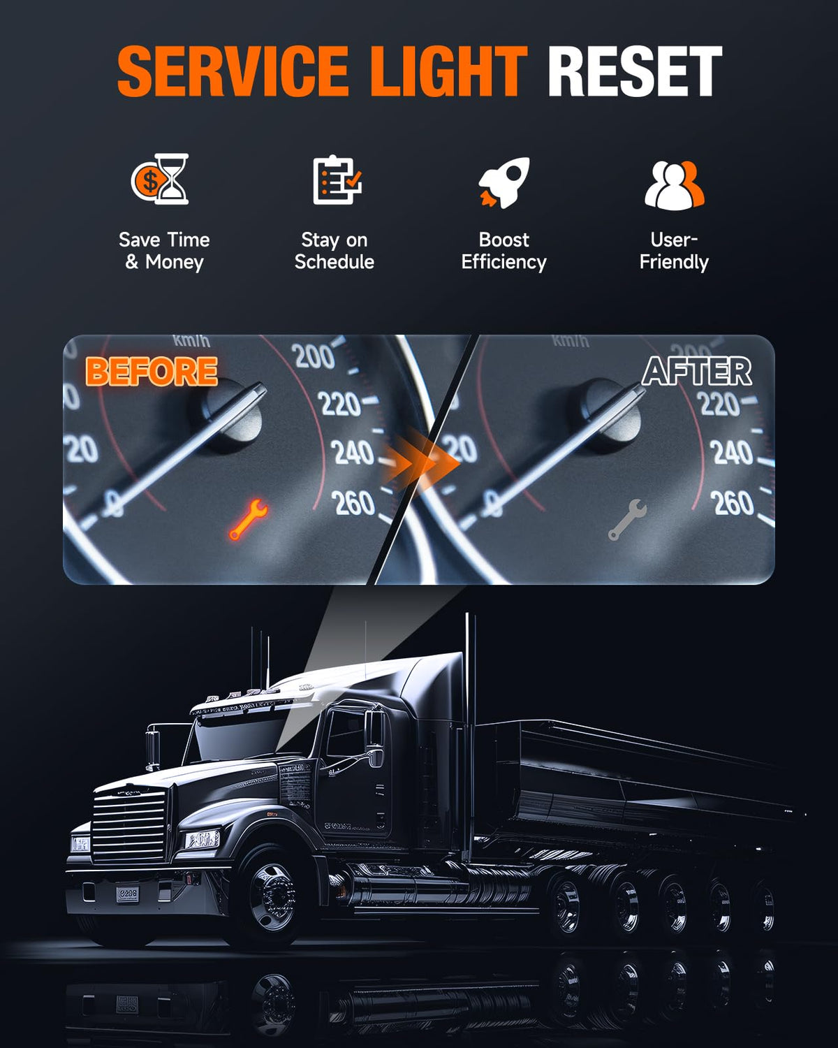 Technician using ANCEL HD3400 on a truck, aiding efficient roadside repairs