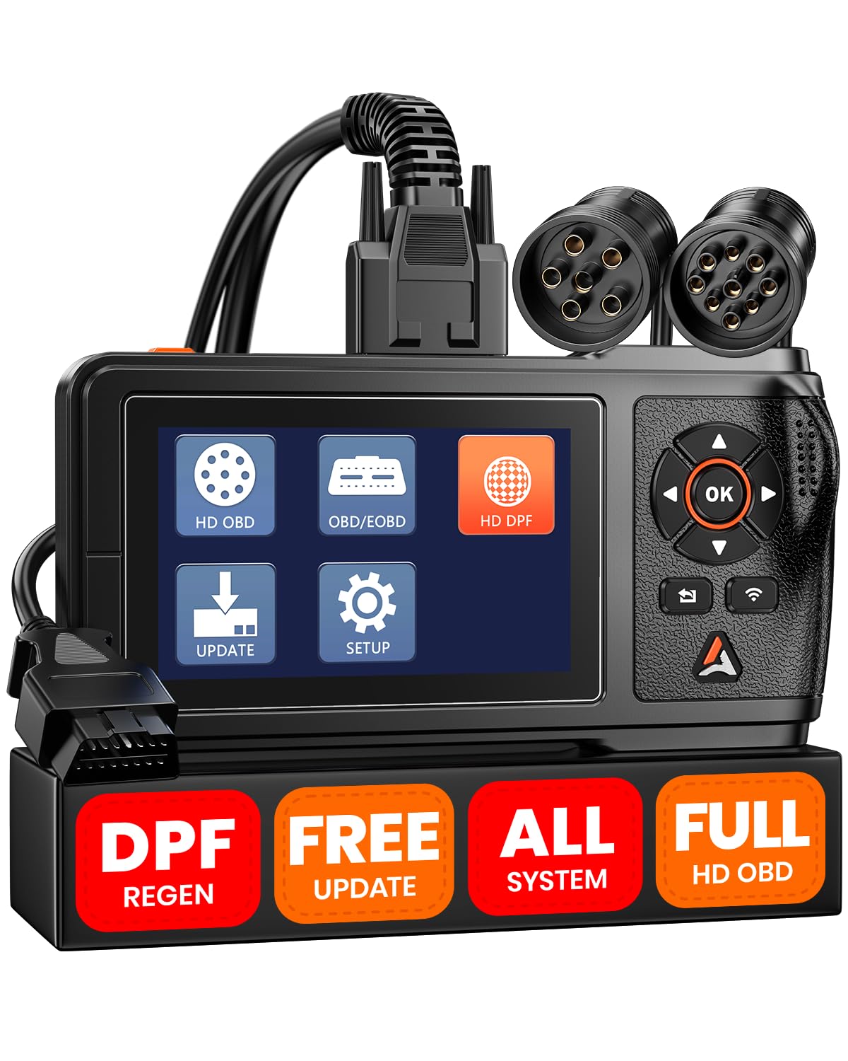 ANCEL HD431 front view showing rugged casing and screen, professional durability benefit