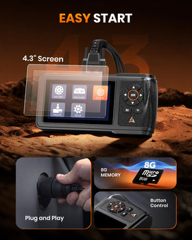 ANCEL HD431 placed on truck dash in cab, mobile shop capability benefit