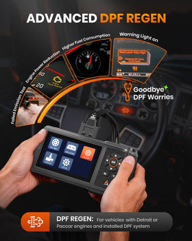 ANCEL HD431 tactile side buttons close-up, glove-friendly operation benefit