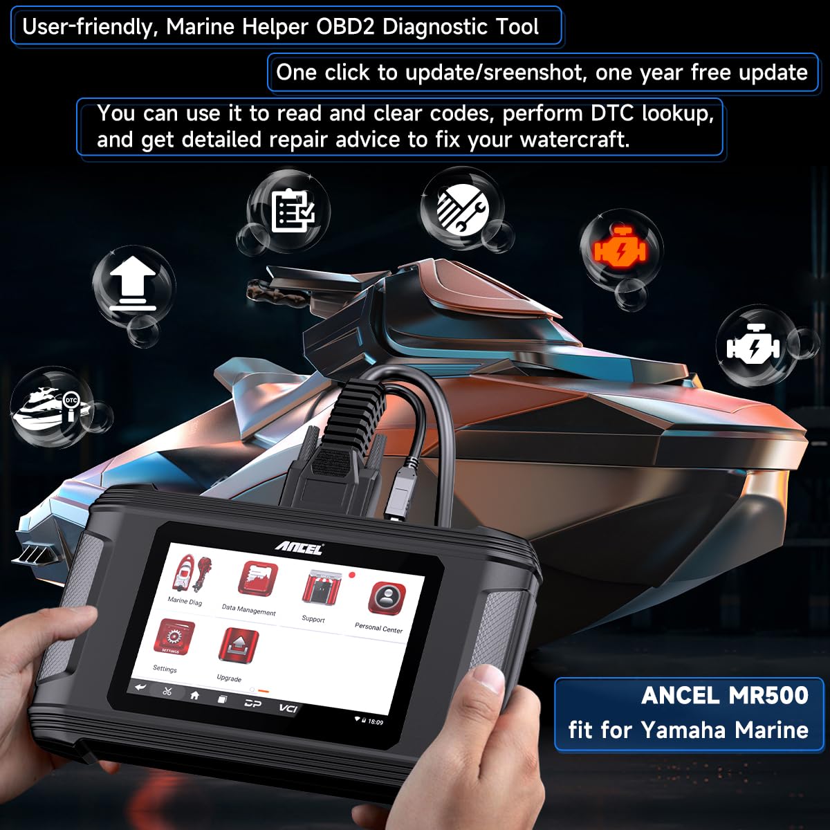 ANCEL MR500 performing an active test to verify component response quickly
