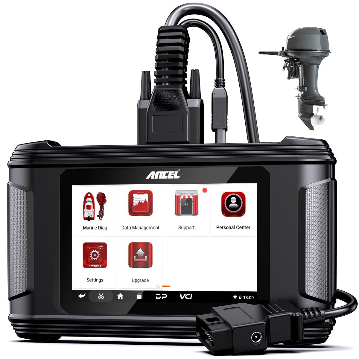 ANCEL MR500 front view showing rugged housing and screen for durable diagnostics