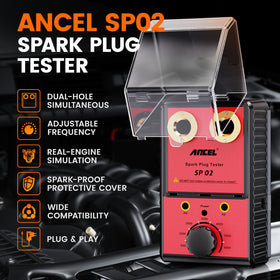 ANCEL close-up of dual spark plug sockets highlighting diagnostic clarity