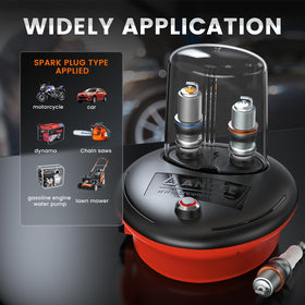 ANCEL SP20 with spark plugs inserted illustrating simultaneous testing benefit