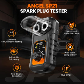 ANCEL SP21 close-up of dual spark plug sockets enabling quick side-by-side comparison