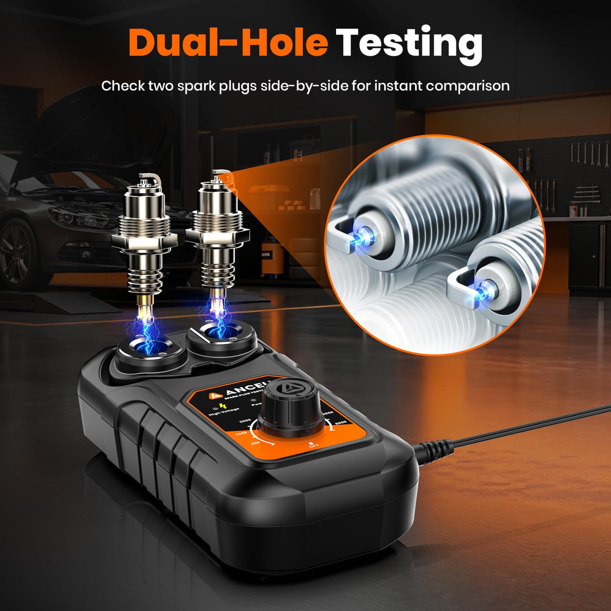 ANCEL SP21 control knob and RPM scale detail for adjustable ignition simulation