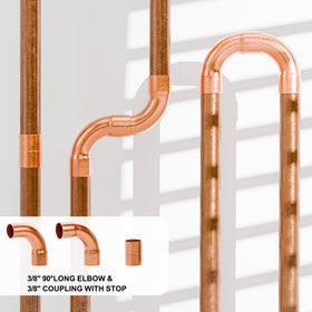 ANCIMOON installed refrigeration line in a utility closet showing professional result