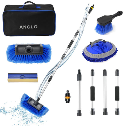 ANCLO car wash kit front packaging showing complete components and trunk-ready storage benefit