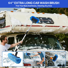 ANCLO long handle fully extended demonstrating reach to clean tall vehicle roofs easily