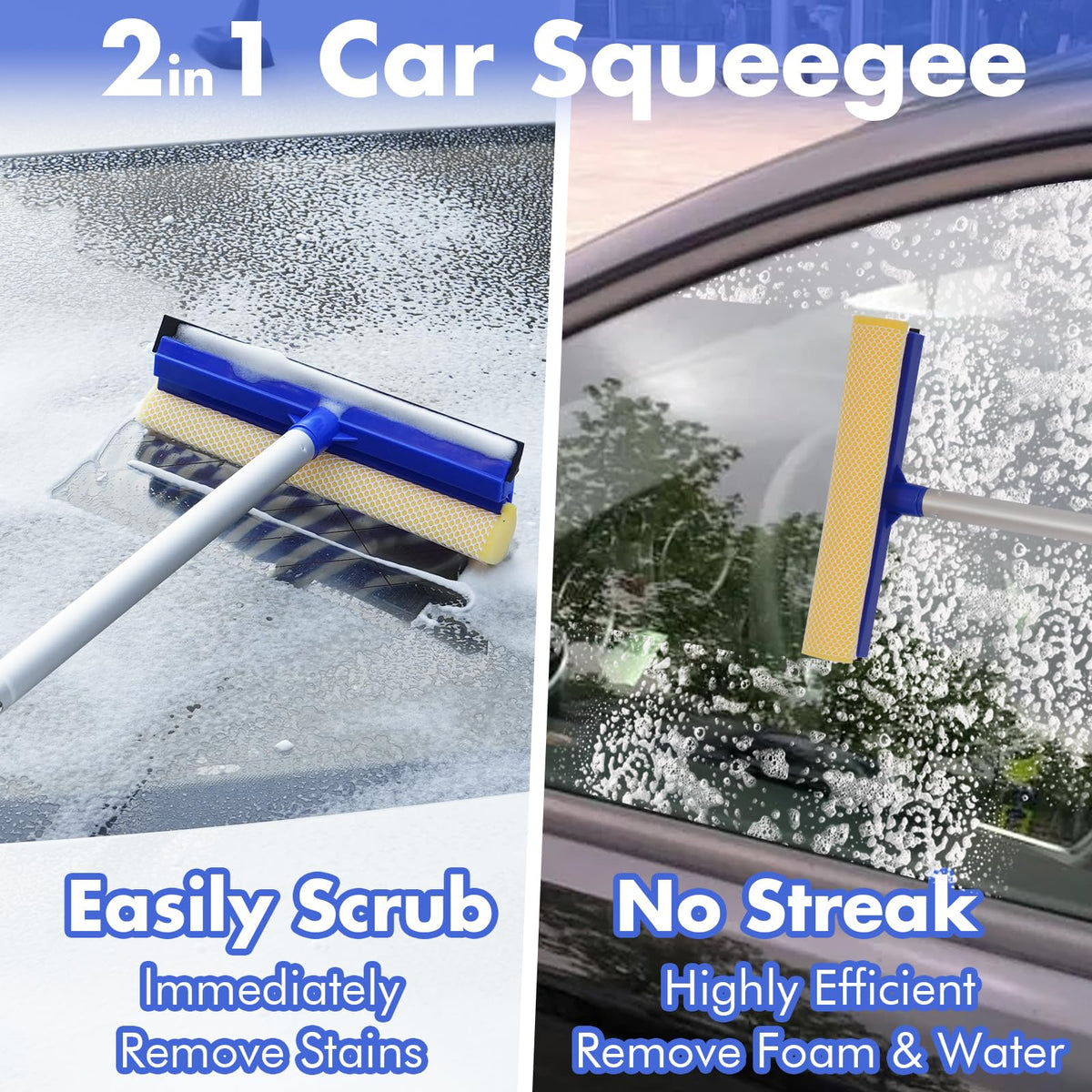 ANCLO windshield squeegee in use clearing water streaks for clearer glass