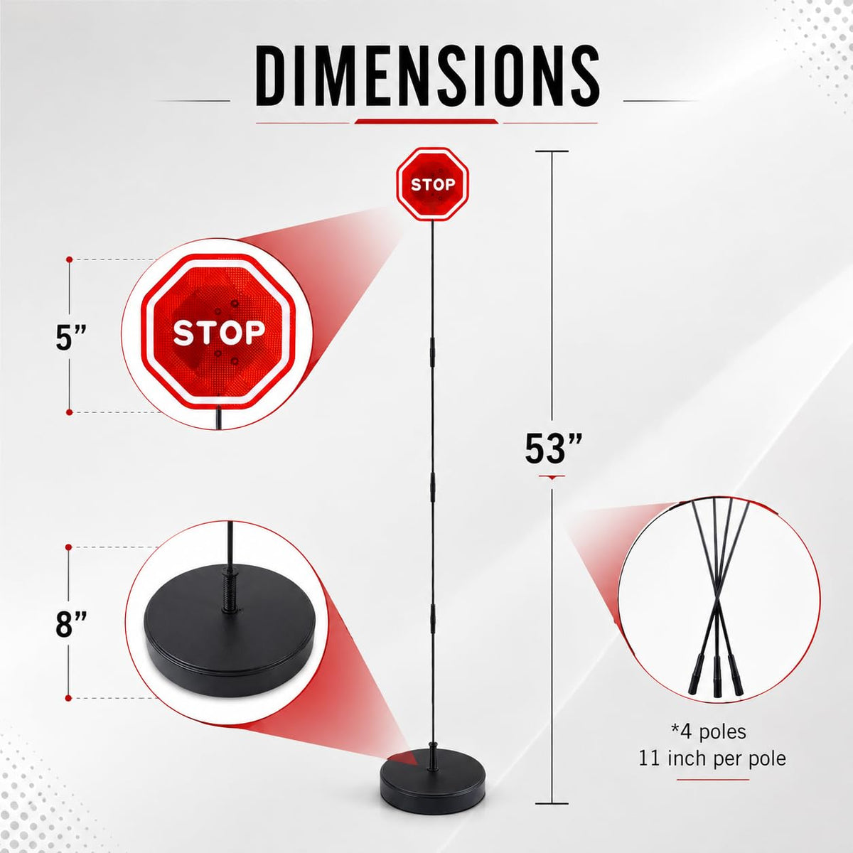 Andalus Brands assembled unit next to measuring tape showing adjustable height