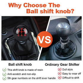 ANDO RACING knob installed on a car shifter, illustrating secure fit and enhanced tactile control