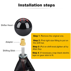 Detailed view of ANDO RACING five-speed numbering on top of knob, aiding quick gear identification