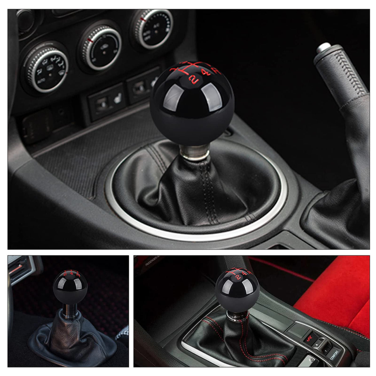 Scale comparison of ANDO RACING knob next to a ruler, showing compact size for ergonomic handling
