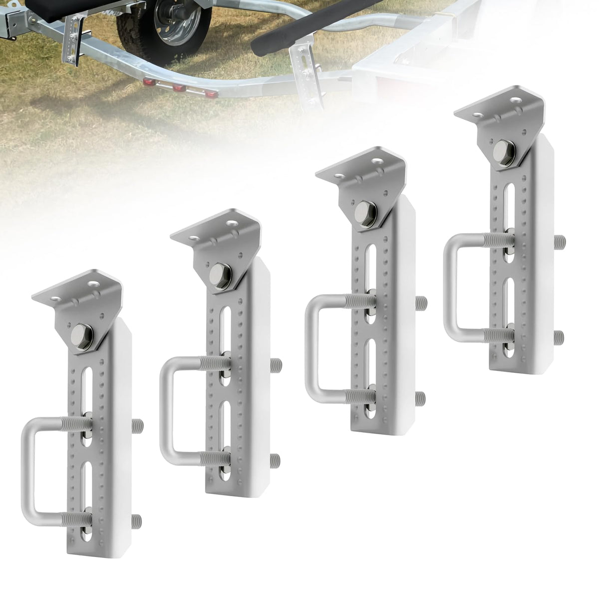 Andorm front view of four assembled brackets showing sturdy mounting and fit