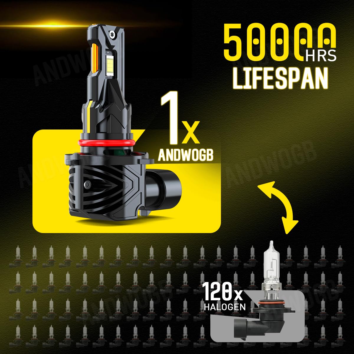 ANDWOGB in-host Silverado high beam showing enhanced long-range visibility