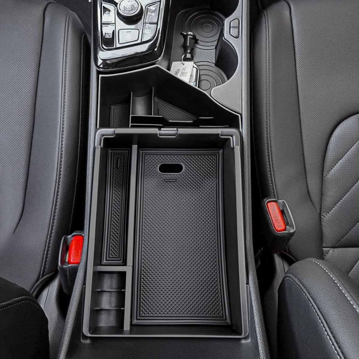 ANFOKAS tray next to credit card showing compartment scale advantage