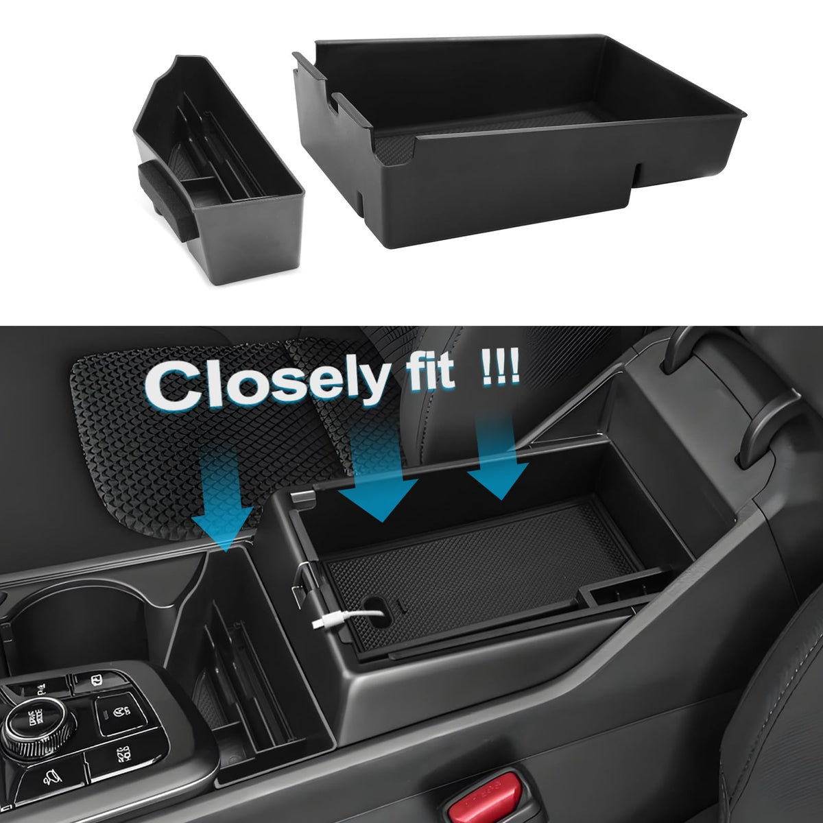 ANFOKAS trays holding coins and cables showing quick access benefit