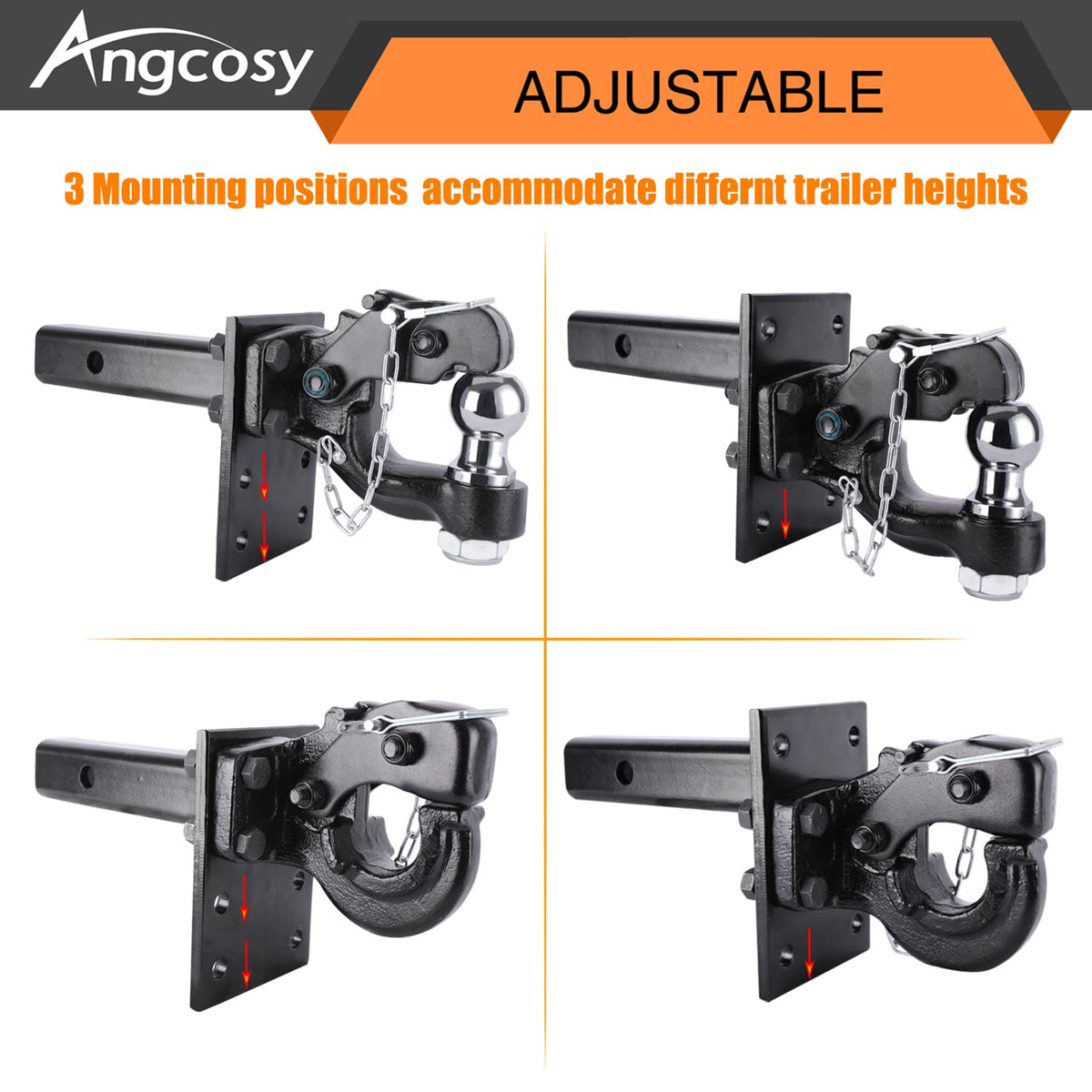 ANGCOSY black E-coat finish detail protecting against rust and corrosion
