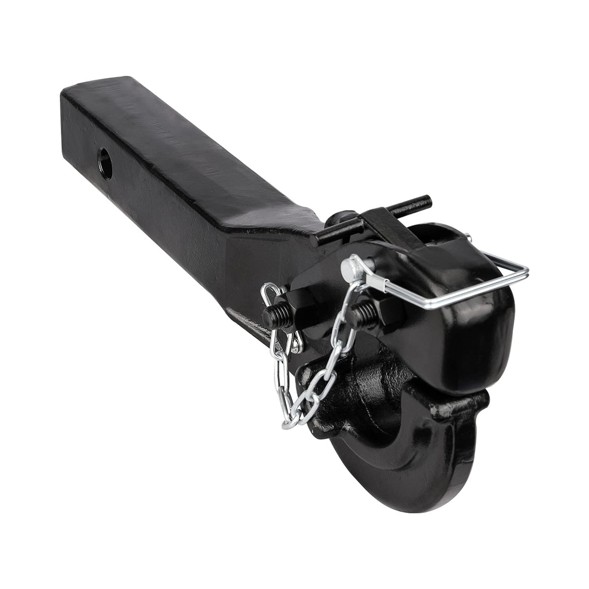 ANGCOSY front view pintle hook showing robust shape and secure coupling benefit