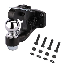 ANGCOSY front view of pintle hook assembly showing rugged construction and heavy-duty benefit