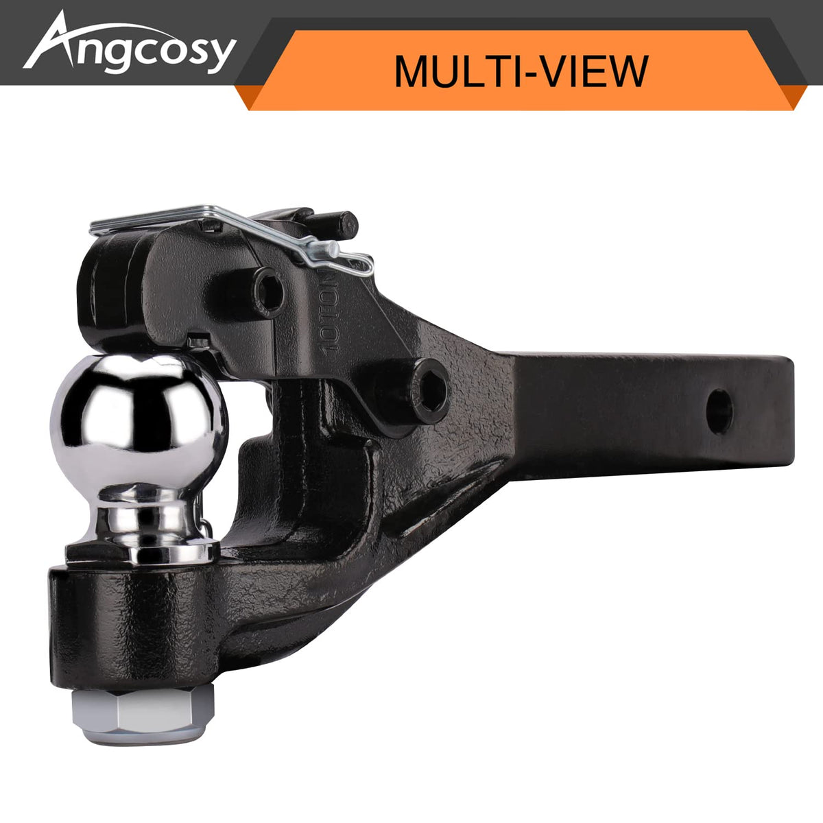 ANGCOSY hitch ball chrome close-up offering corrosion resistance