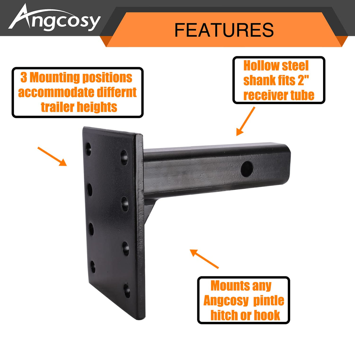 ANGCOSY mounted on truck rear demonstrating stable towing setup