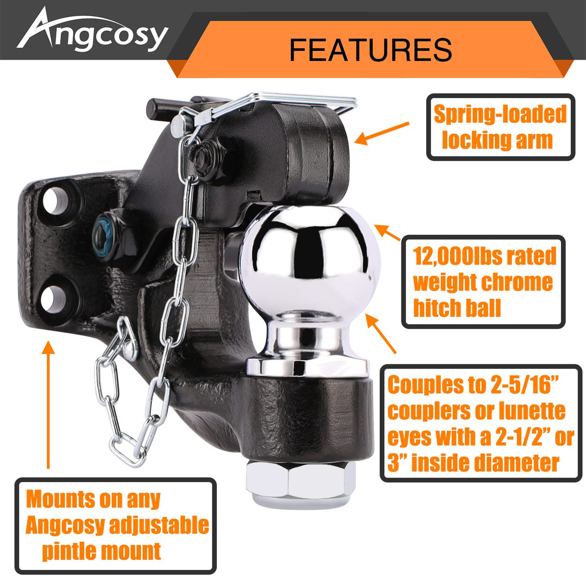 ANGCOSY mounting kit with bolts washers and nuts for straightforward secure installation