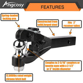 ANGCOSY side profile showing 15.5 inch length and mounting measurements