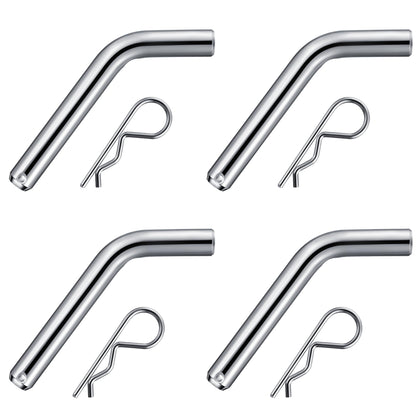 Anglechic front view of hitch pin set showing durable finish and four pins